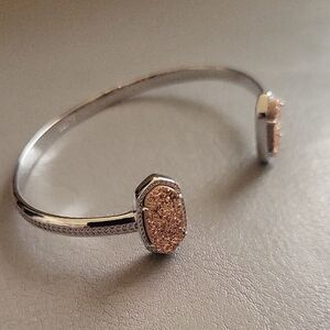 Kendra Scott Silver and Gold Bracelet with Druzy Stones